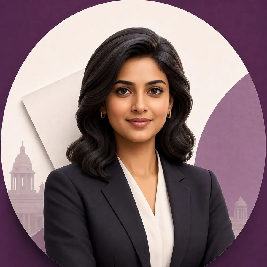 A confident professional woman in a dark blazer