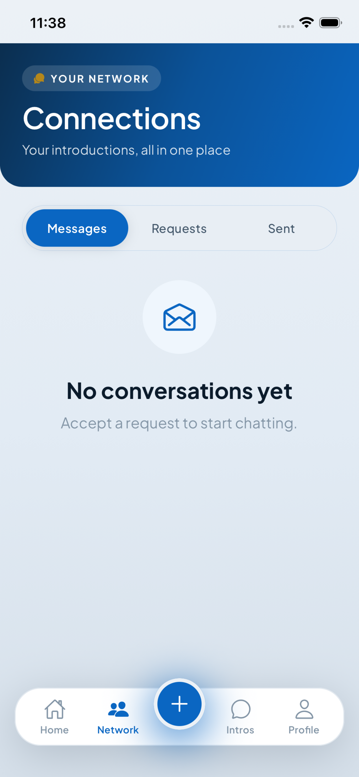 Connections — messages, requests and sent in one place